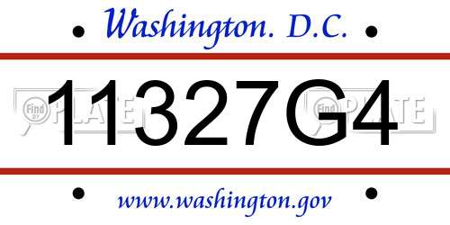 11327G4 District Of Columbia License Plate