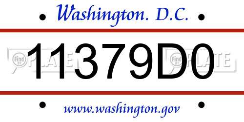 11379D0 District Of Columbia License Plate