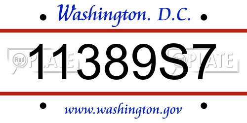 11389S7 District Of Columbia License Plate
