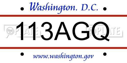 113AGQ District Of Columbia License Plate