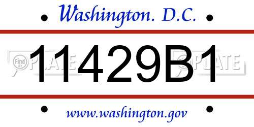 11429B1 District Of Columbia License Plate