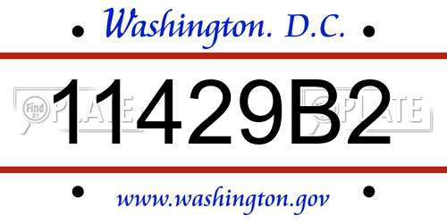 11429B2 District Of Columbia License Plate