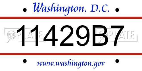 11429B7 District Of Columbia License Plate