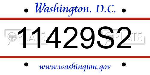 11429S2 District Of Columbia License Plate