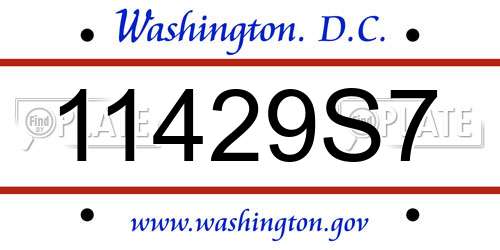 11429S7 District Of Columbia License Plate