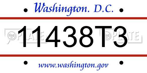 11438T3 District Of Columbia License Plate