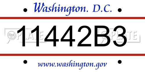 11442B3 District Of Columbia License Plate