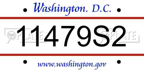 11479S2 District Of Columbia License Plate