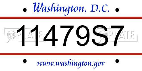 11479S7 District Of Columbia License Plate
