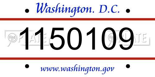 1150109 District Of Columbia License Plate