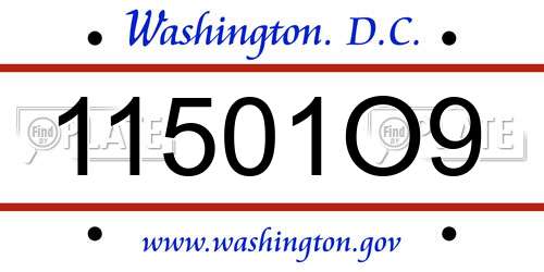 11501O9 District Of Columbia License Plate