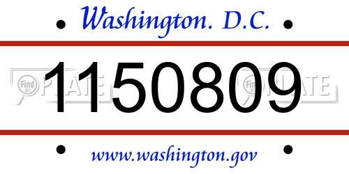 1150809 District Of Columbia License Plate