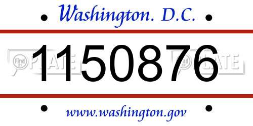 1150876 District Of Columbia License Plate