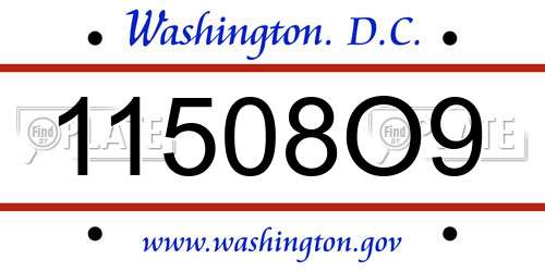 11508O9 District Of Columbia License Plate