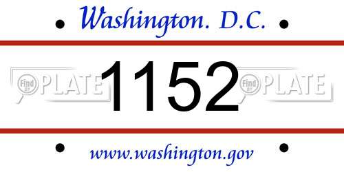1152 District Of Columbia License Plate