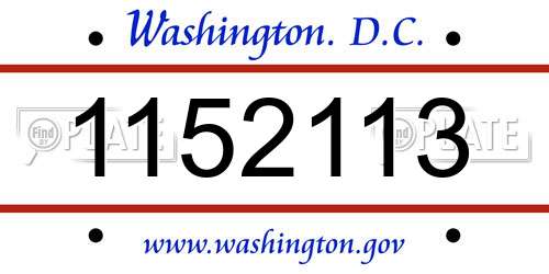 1152113 District Of Columbia License Plate