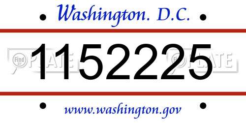 1152225 District Of Columbia License Plate