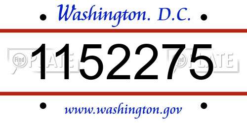1152275 District Of Columbia License Plate