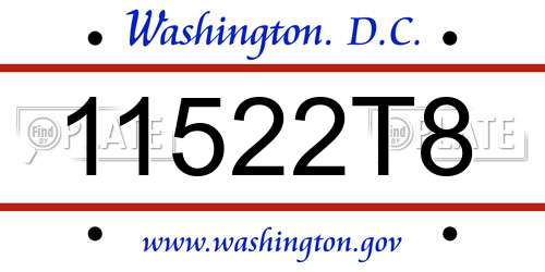 11522T8 District Of Columbia License Plate