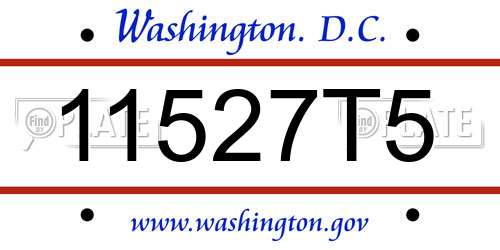 11527T5 District Of Columbia License Plate