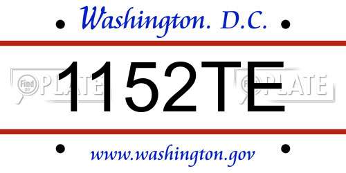 1152TE District Of Columbia License Plate