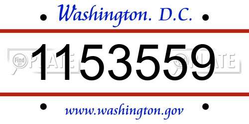 1153559 District Of Columbia License Plate
