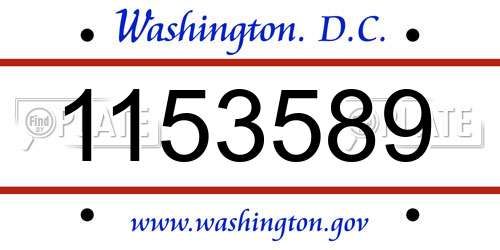 1153589 District Of Columbia License Plate