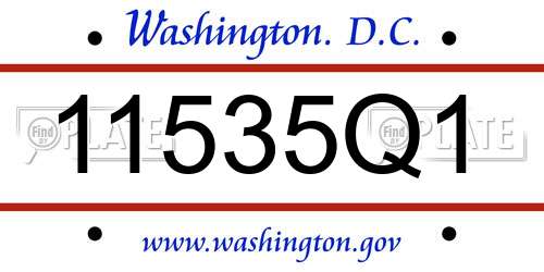 11535Q1 District Of Columbia License Plate