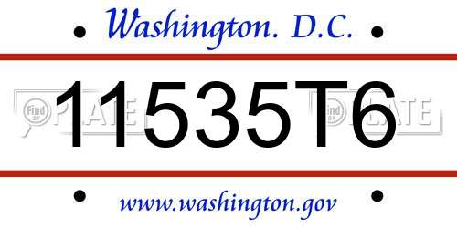 11535T6 District Of Columbia License Plate