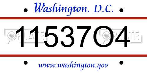 11537O4 District Of Columbia License Plate