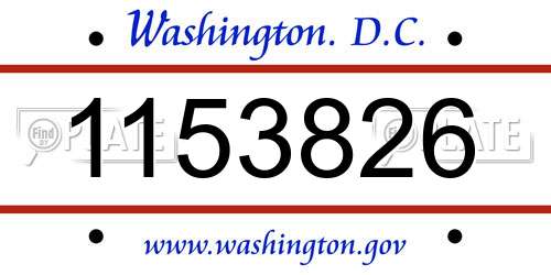 1153826 District Of Columbia License Plate