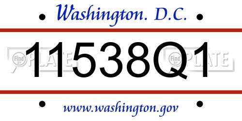 11538Q1 District Of Columbia License Plate