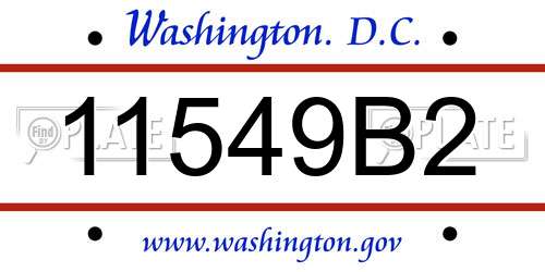 11549B2 District Of Columbia License Plate