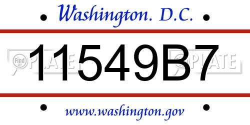 11549B7 District Of Columbia License Plate