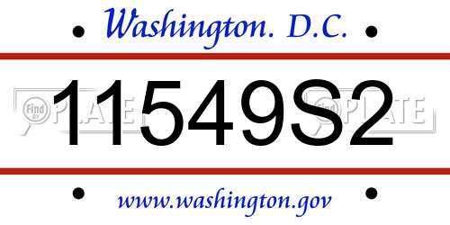 11549S2 District Of Columbia License Plate