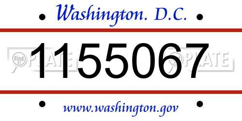 1155067 District Of Columbia License Plate
