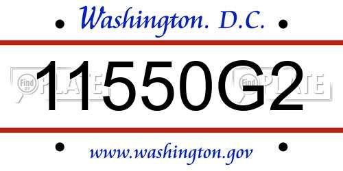 11550G2 District Of Columbia License Plate