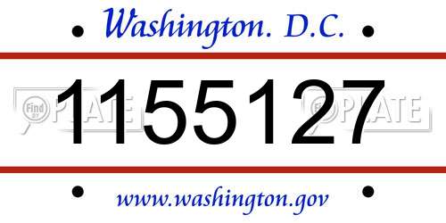 1155127 District Of Columbia License Plate