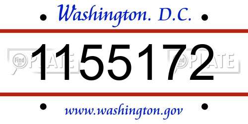 1155172 District Of Columbia License Plate