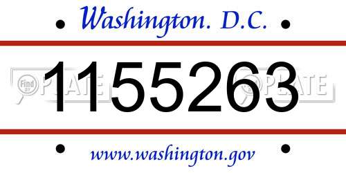 1155263 District Of Columbia License Plate