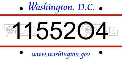 11552O4 District Of Columbia License Plate