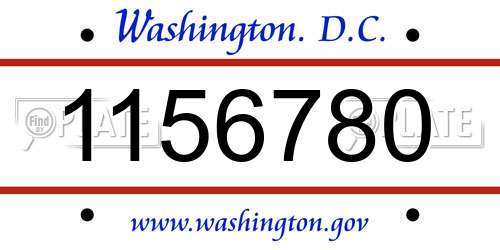 1156780 District Of Columbia License Plate