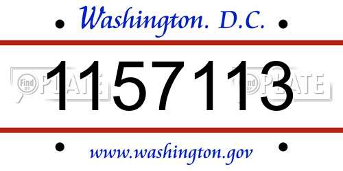 1157113 District Of Columbia License Plate
