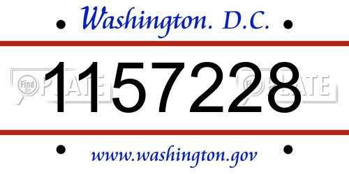 1157228 District Of Columbia License Plate