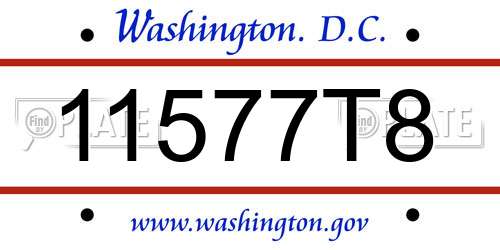 11577T8 District Of Columbia License Plate