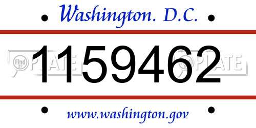 1159462 District Of Columbia License Plate