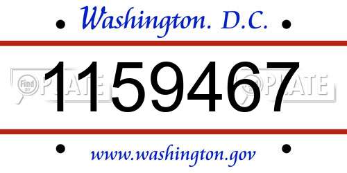 1159467 District Of Columbia License Plate