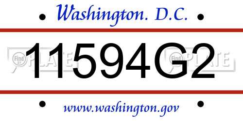 11594G2 District Of Columbia License Plate