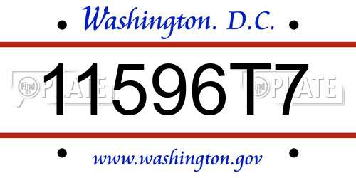 11596T7 District Of Columbia License Plate