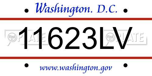 11623LV District Of Columbia License Plate